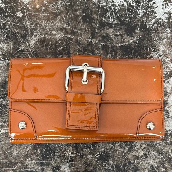Kenneth Cole Caramel Patent Leather Wallet - Picture 1 of 7